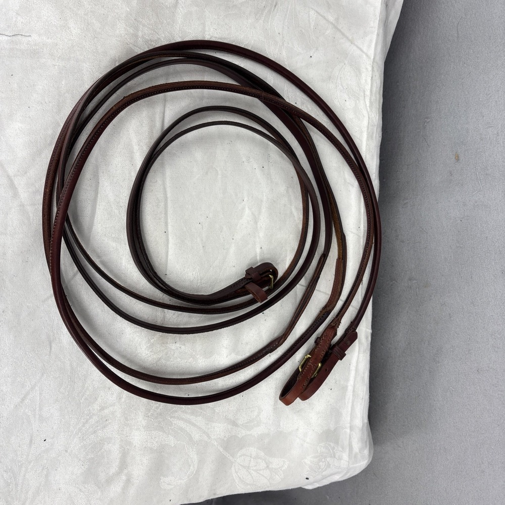 Horse Tack 9ft Brown Leather Western Split Reins Made in Mexico